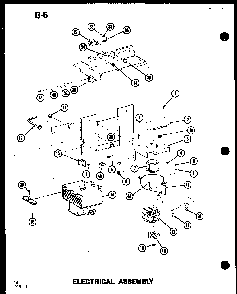 Electrical Assembly Diagram and Parts List for RC-14T P73824-6M Amana Microwave