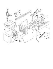 Icemaker Parts Diagram and Parts List for JFC2089WTB7  Jenn-Air Refrigerator