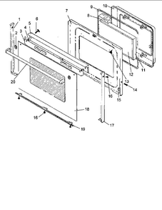 Door Assy Diagram and Parts List for ARH6700E-P1142686NE  Amana Range