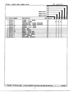 Fresh Food Inner Door Page 2 Diagram and Parts List for HMG641861  Admiral Refrigerator