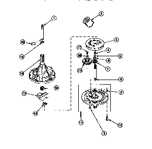 34526p Transmission Assembly Diagram and Parts List for CW8202W2-PCW8202W2B  Crosley Washer
