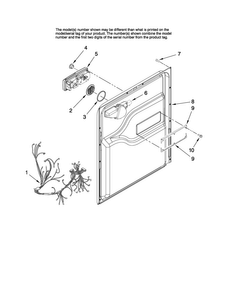 Door And Latch Parts Diagram and Parts List for MDB5601AWB3  Maytag Dishwasher