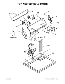 Part Location Diagram of W11089351 Whirlpool PANEL-CNTL
