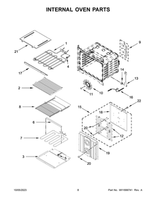 Internal Oven Parts Diagram and Parts List for JMW3430LM03  Jenn-Air Microwave Oven Combo