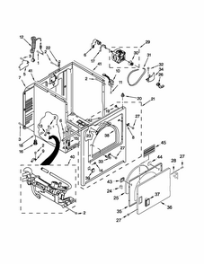 Cabinet Parts Diagram and Parts List for MGDC300BW0  Maytag Dryer