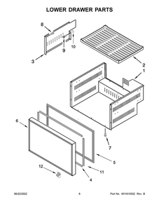 Lower Drawer Parts Diagram and Parts List for JUCFP242HX11  Maytag Refrigerator