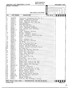 Unit Compartment And System Diagram and Parts List for 23524-0A  Admiral Refrigerator