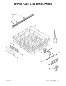 Upper Rack And Track Parts Diagram and Parts List for MDB7949SDZ0  Maytag Dishwasher