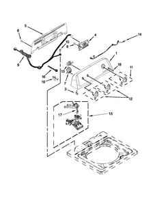 Controls And Water Inlet Parts Diagram and Parts List for NTW4631BQ0  Amana Washer