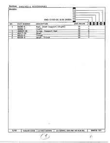 Shelves And Accessories Page 2 Diagram and Parts List for 21103-0A  Admiral Refrigerator