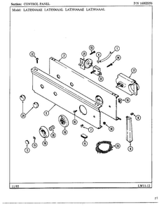 Control Panel Diagram and Parts List for LAT5804AAE  Maytag Washer