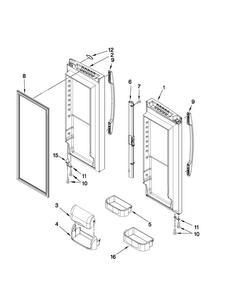 Refrigerator Door Parts Diagram and Parts List for 5GFC20PRYA0  Maytag Refrigerator