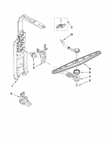 Upper Wash And Rinse Parts Diagram and Parts List for MDB8959AWS5  Maytag Dishwasher