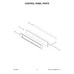 Control Panel Parts Diagram and Parts List for JOEMC130RL00  Jenn-Air Microwave