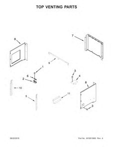 Top Venting Parts Diagram and Parts List for JMW3430DS02  Jenn-Air Microwave