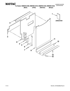 Door And Panel Parts Diagram and Parts List for MDB7851AWQ2  Maytag Dishwasher
