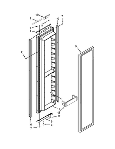 Freezer Door Parts Diagram and Parts List for JS48NXFXDW04  Jenn-Air Refrigerator