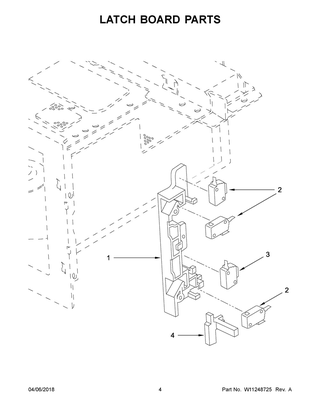 Latch Board Parts Diagram and Parts List for JMC3415ES01  Maytag Microwave
