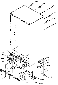 Drain And Rollers Diagram and Parts List for SXD25A-P1162436W  Amana Refrigerator