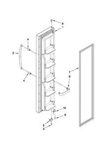 Freezer Door Parts Diagram and Parts List for 5MS224NEWY02  Maytag Refrigerator