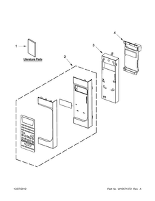 Control Panel Parts Diagram and Parts List for AMV2174VAD6  Amana Microwave