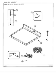 Top Assembly Diagram and Parts List for 68-456750  Magic Chef Range