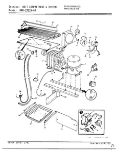 Freezer Compartment Page 2 Diagram and Parts List for 23524-0A  Admiral Refrigerator