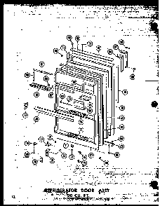 Refrigerator Door Assy 20 Cu. Ft. Diagram and Parts List for T16W-P60303-8W  Amana Refrigerator