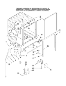 Tub And Frame Parts Diagram and Parts List for MDB8951BWB1  Maytag Dishwasher