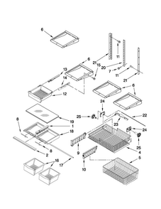 Shelf Parts Diagram and Parts List for MBF1958XES2  Maytag Refrigerator