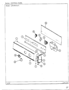 Control Panel Diagram and Parts List for 8543A  Norge Dryer