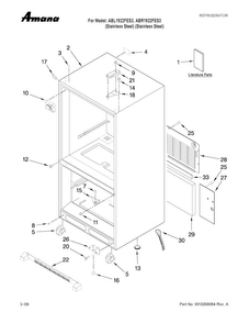 Cabinet Parts Diagram and Parts List for ABL1922FES3  Amana Refrigerator