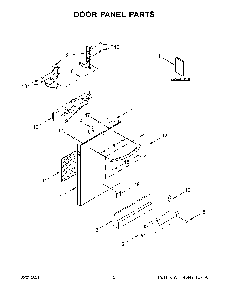 Door Panel Parts Diagram and Parts List for 66514793N513  Kenmore Dishwasher