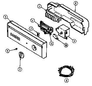 Control Panel Diagram and Parts List for DWU9921AAM  Maytag Dishwasher