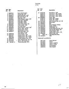 Vacuum Page 2 Diagram and Parts List for U4723  Hoover Upright Vacuum