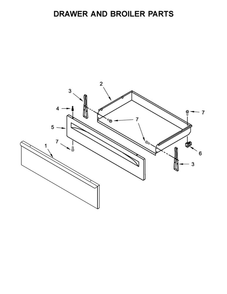 Drawer And Broiler Parts Diagram and Parts List for YAER6303MFW1  Amana Range