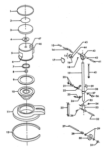 Motor Assembly, Mainassembly, Switch Diagram and Parts List for C5025  Hoover Upright Vacuum