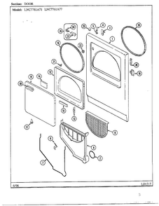Door Diagram and Parts List for 7761A-71  Norge Dryer