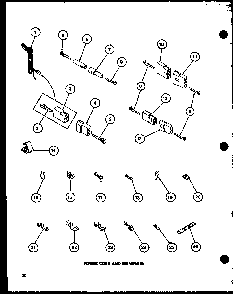 Power Cord And Terminals Diagram and Parts List for TGA400 P77041-5W Amana Dryer