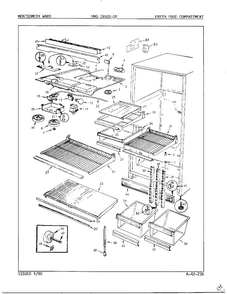 Fresh Food Compartment Diagram and Parts List for 19502A  Admiral Refrigerator