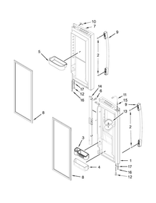Refrigerator Door Parts Diagram and Parts List for AFI2539ERM00  Amana Refrigerator
