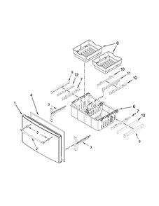 Freezer Door Parts Diagram and Parts List for MFI2269FRE00  Maytag Refrigerator