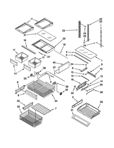 Shelf Parts Diagram and Parts List for JFC2089WEP11  Jenn-Air Refrigerator