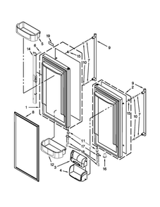 Refrigerator Door Diagram and Parts List for JFC2290VPR4  Jenn-Air Refrigerator