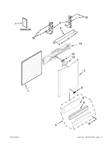 Door And Panel Parts Diagram and Parts List for MDB8949SBM2  Maytag Dishwasher