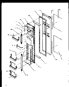 Freezer Door Diagram and Parts List for SXD20NPW-P1162505WW  Amana Refrigerator