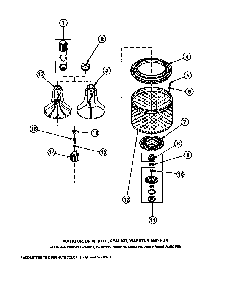 Agitator, Drive Bell, Seal Kit, Washtub And Hub Diagram and Parts List for CW8202W2-PCW8202W2A  Crosley Washer