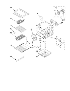 Internal Oven Parts Diagram and Parts List for JGRP436WP01  Jenn-Air Range