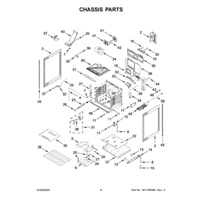 Chassis Parts Diagram and Parts List for YMSES7030SZ0  Maytag Range