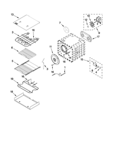 Internal Oven Parts Diagram and Parts List for YJDRP536WP00  Jenn-Air Range